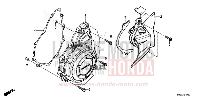 A.C. GENERATOR COVER for CBR500R ABS SEAL SILVER METALLIC (NHA14) from 2014